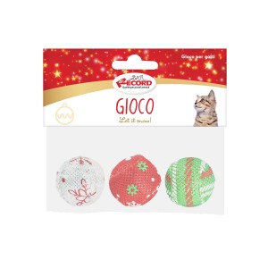 Gioco per gatti Natalizio set 3 palline glitter