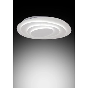 Plafoniere LED moderna t.b.t. con design curvo per montaggio a soffitto.