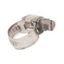 Fascetta stringitubo in acciaio inox, 10-15 mm, per collegamenti sicuri dei tubi.