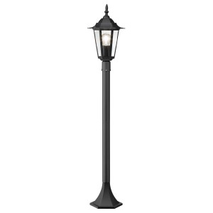 Lampione da esterno nero Molinella in alluminio pressofuso per illuminazione rustica del giardino.