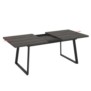 Tavolo allungabile da pranzo Lavinya grigio 170x90x75 cm