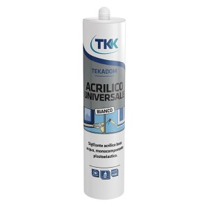 Cartuccia TKK Tekadom Acrilico Universale, bianco, per siliconi e sigillanti.