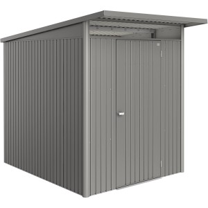 Casetta da giardino in metallo Biohort AvantGarde ECO Gr. A2 grigio quarzo metallizzato con porta standard.