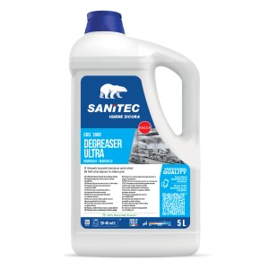Flacone da 5L di Sanitec Degreaser Ultra, detergente per superfici.