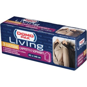 Scatola organizer con sacchi per cappotti e giacche, 3 pezzi, trasparente.