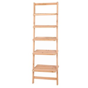 Scaffale a muro in legno di abete 5 ripiani 42x26x132 cm