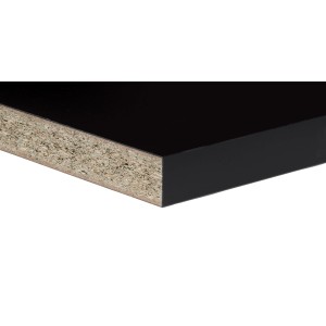 Dettaglio di un piano di lavoro per cucina nero (t.b.t.).