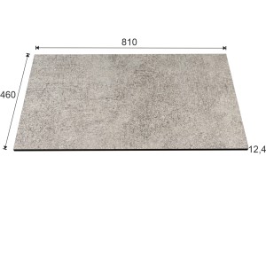 Piano lavabo t.b.t. grigio con dimensioni (810x460x12,4 mm).