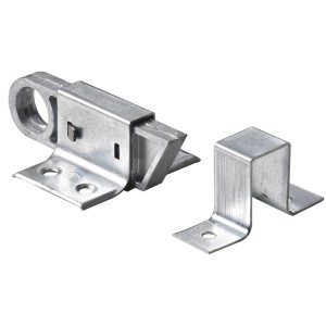 Fermaglio lucernario zincato (25x49x72mm) per accessori mobili, da avvitare.