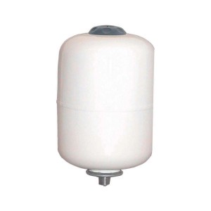 Vaso di espansione bianco t.b.t. per impianti di riscaldamento.