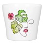 Scheurich vaso Green Love, Ø 13cm, bianco con design floreale e viso.