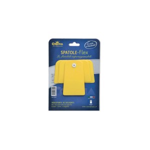 Set di spatole gialle t.b.t., flessibili e resistenti ai solventi.