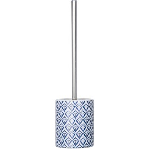 Wenko Set scopino WC Lorca, ceramica blu con motivo mediterraneo.