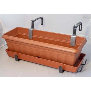 Fioriera da esterno t.b.t. marrone con staffa.