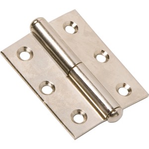 Cerniera a scomparsa nichelata, semi-larghezza, sinistra, 50x40mm, set da 5 pezzi.