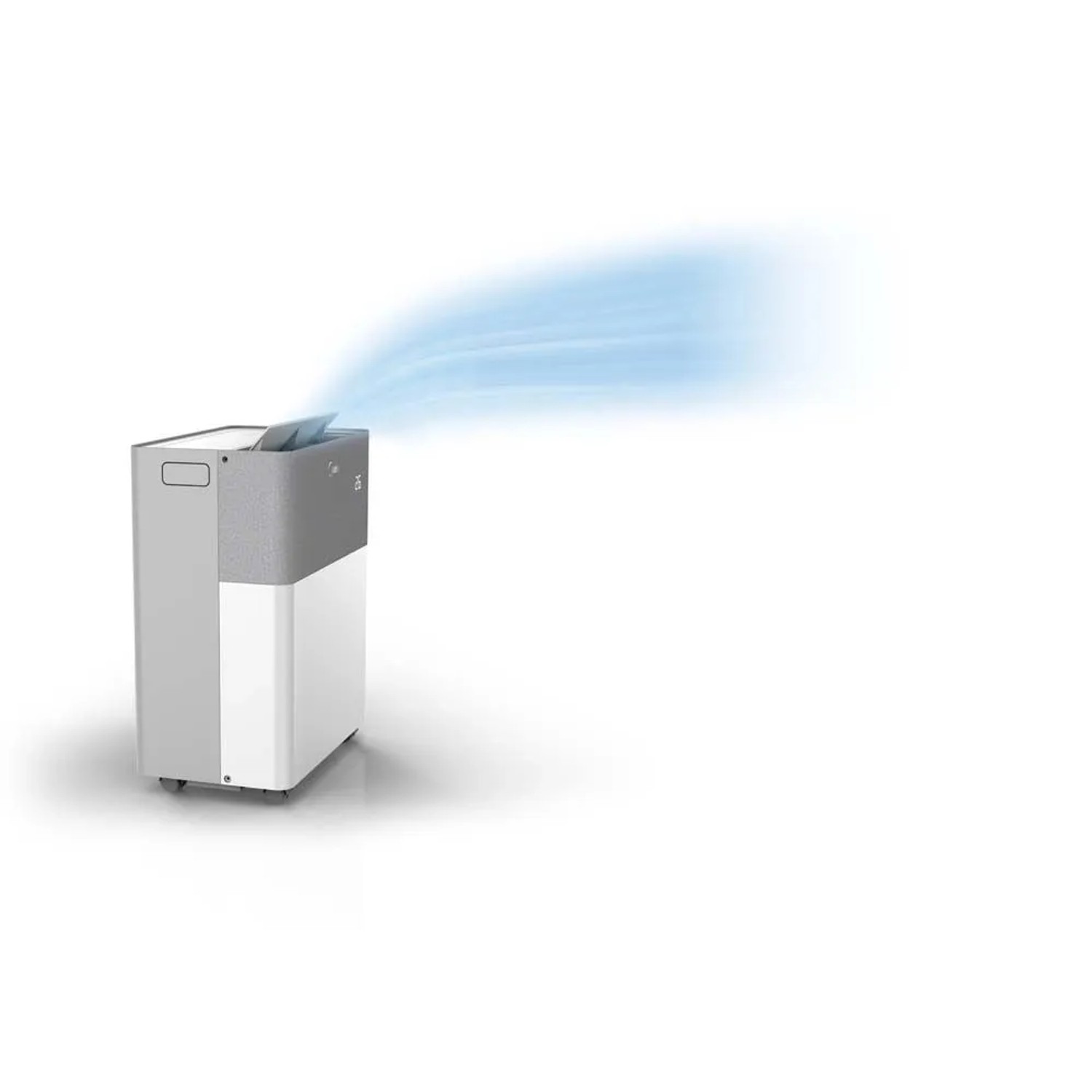 Condizionatore mobile Midea PortaSplit Cool bianco-grigio con flusso d'aria.