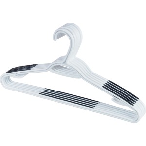 Grucce bianche con rivestimento antiscivolo per organizer armadio.