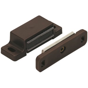 Fermaglio magnetico Hettich, marrone, con contropiastra mobile, forza di tenuta 4 kg per accessori per mobili.