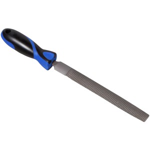 Raspa per legno LUX 200 mm con impugnatura comfort blu e nera. Lima mezzatinta.