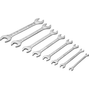 Set di chiavi fisse LUX Comfort da 8 pezzi (6-22 mm) in acciaio al cromo vanadio.