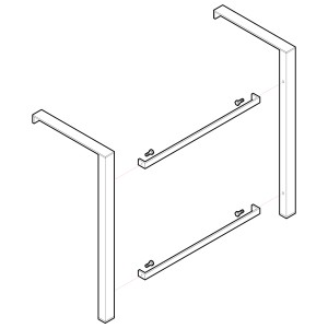 t.b.t. struttura per fontana da giardino in parti separate, rappresentazione schematica.