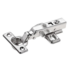 Cerniera per mobili in metallo argentato per l'assemblaggio di mobili.