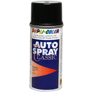 Vernice spray Dupli-Color nero lucido VW 041, bomboletta da 150ml per ritocchi auto.