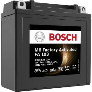 Batteria moto Bosch GEL 9Ah, 12V, 100A, senza manutenzione e a prova di perdite.