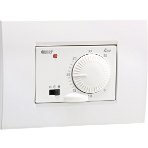 Termostato ambiente bianco Vemer Keo per riscaldamento e raffreddamento.