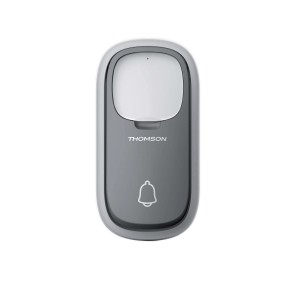Campanello Thomson, grigio, con simbolo campanello. Comunicazione porta per la tua casa.