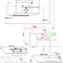 Disegno tecnico mobile bagno Garda 90. Dettagli su dimensioni e collegamenti.
