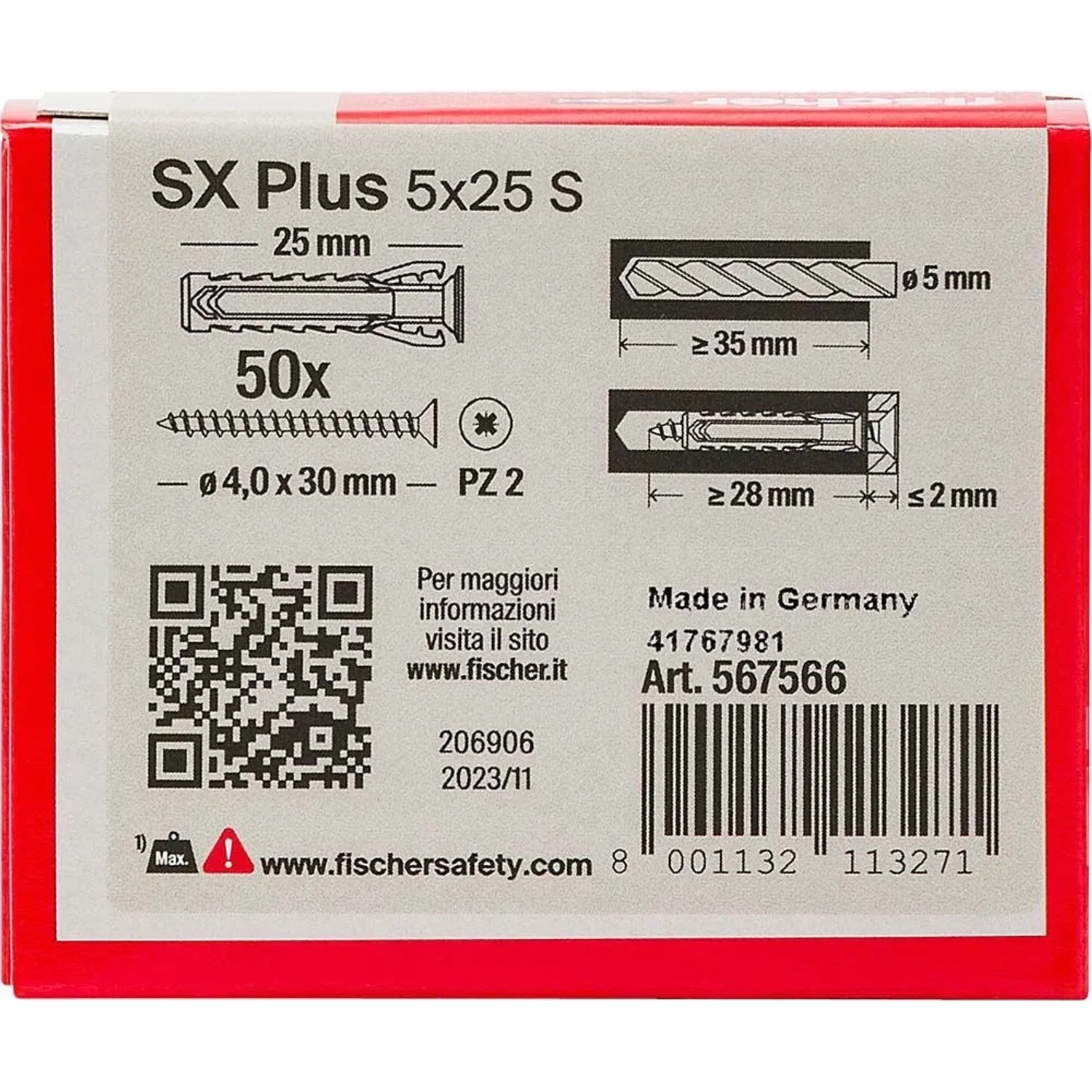 Tassello a espansione SX Plus Ø 5 mm 50 pz_2