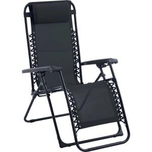 Sedia a sdraio reclinabile con braccioli Longwood antracite