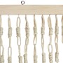Tenda per porta t.b.t. con listello in legno e cordoncini decorativi.