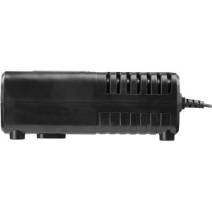 Caricabatterie rapido Worx WA3867 20V per batterie PowerShare, vista laterale.