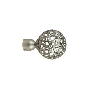 Pomolo decorativo boccia fiore Ø 20 mm colore nichel 2 pz