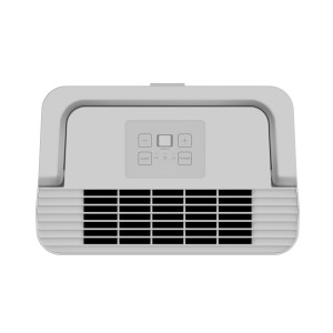 Deumidificatore t.b.t. bianco, vista dall'alto con pannello di controllo.