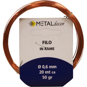Filo di rame, diametro 0.6 mm, lunghezza 20 m, multiuso.