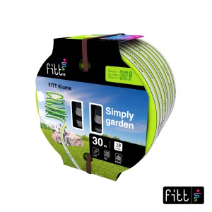 Tubo FITT Kiuma, arrotolato nella confezione. Ideale per l'irrigazione del giardino.