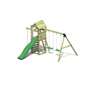 Gioco da giardino Gaia con scivolo e altalene 380x381xh252 cm