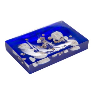 Dispenser sapone blu con conchiglie, t.b.t.