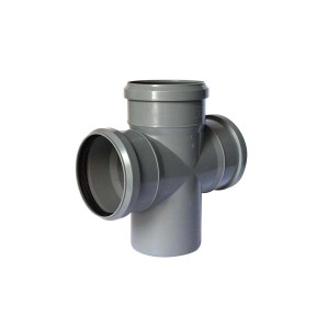 Tubo HT grigio Doppia ramificazione, raccordo a T per tubi di scarico.