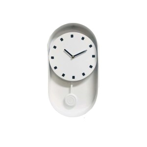 Orologio a pendolo bianco dal design moderno per la casa.