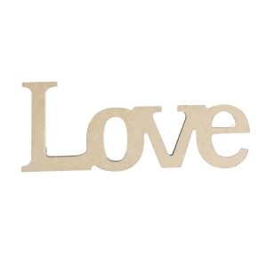 Scritta in legno "Love", legno naturale, per forniture artistiche