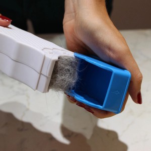 Spazzola per trapano t.b.t. piena di peli di animali.