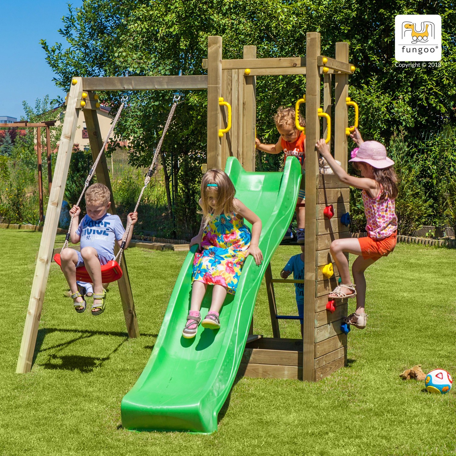 Gioco da giardino Funny 3 scivolo e altalena 290 x 200 x h210 cm_7