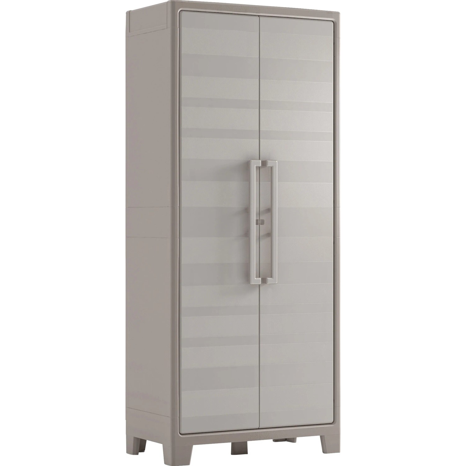 Armadio in plastica KIS Gulliver, beige sabbia, con 4 ripiani, alto 182 cm. Sistema di scaffalature per interni.