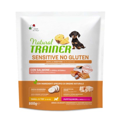 Cibo secco per cani Natural Trainer sensitive no gluten salmione 800 g