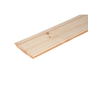 Listoni in legno chiaro non trattato, vista dettagliata.