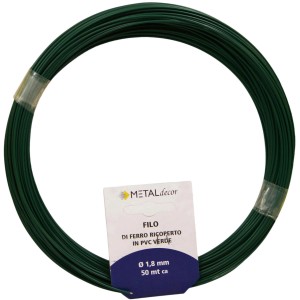 Filo metallico verde rivestito in PVC per usi diversi.